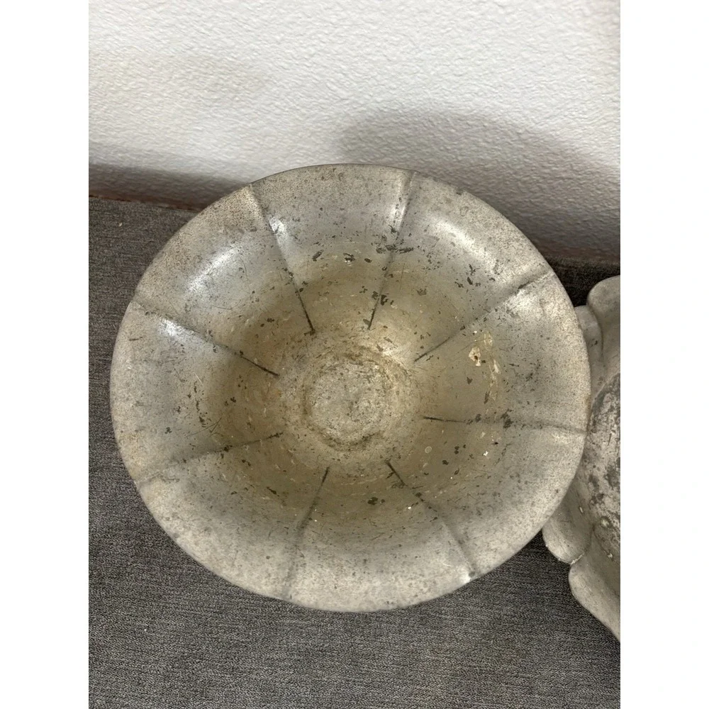 Flagg‎ & Homan Flatter Scalloped Bowl Pewter KS Co Pedestal Compote Bowl Dish